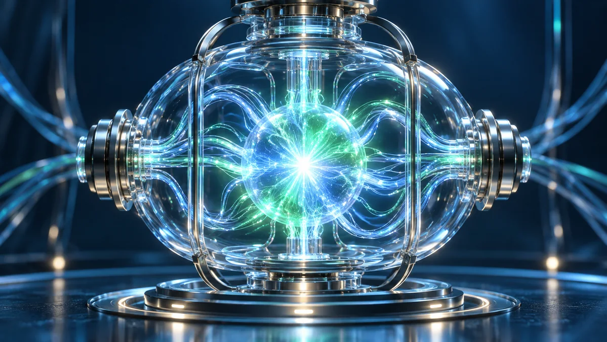 An iridescent luminous spark inside an intricate transparent neural chamber, delicate flowing filaments and polished metal accents.